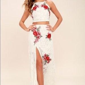 Ivory Two Piece maxi dress WORN ONCE